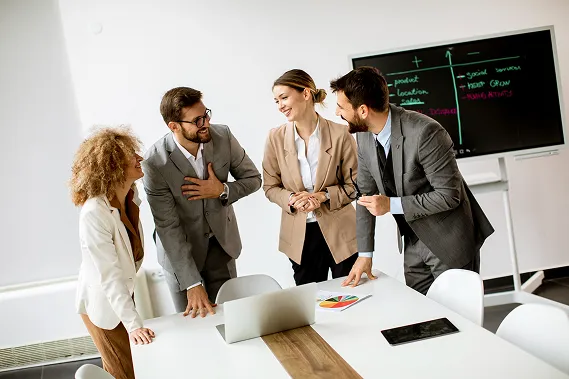 Four people in office